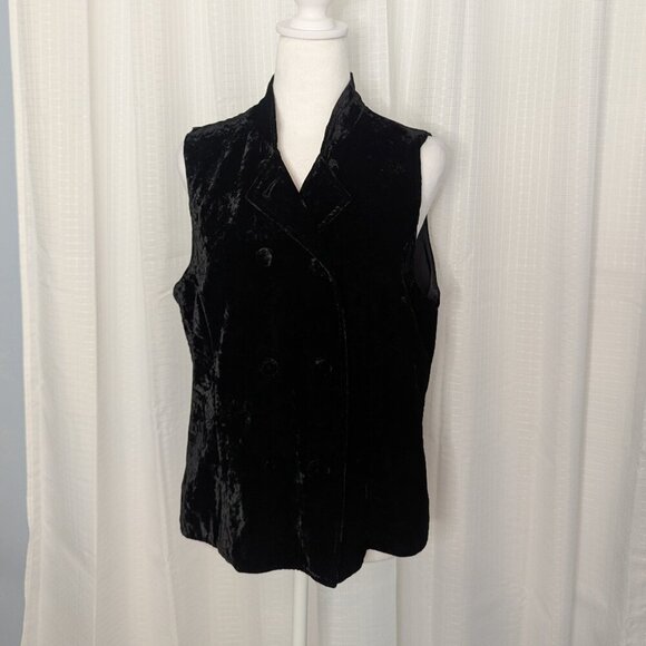 J.Jill Velvet Double Breasted Vest, Size M - Picture 1 of 9